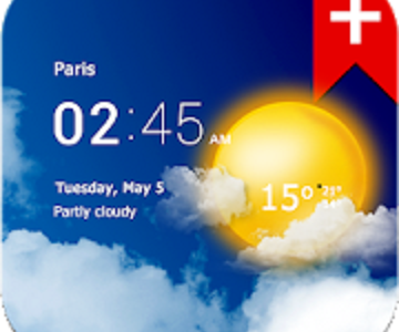 Transparent clock weather Pro